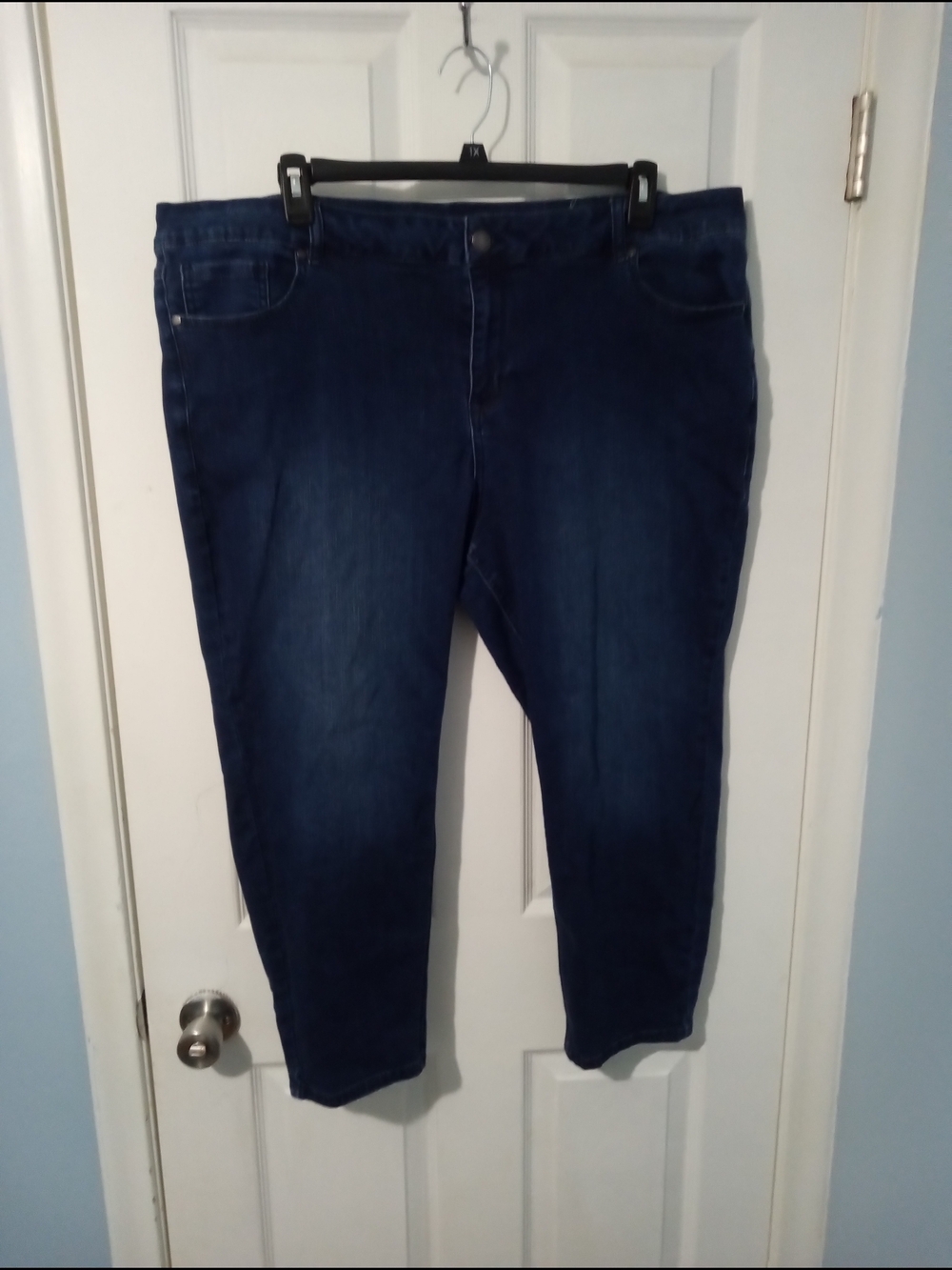 Avenue Women's Dark Indigo Straight-Leg Jeans